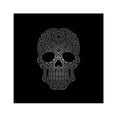 thumbnail image 1 of CafePress - Gray Swirling Sugar Skull On Black Sticker - Square Sticker 3" x 3", 1 of 1