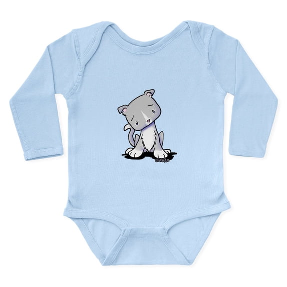 CafePress - Gray & White Sad Kitty Long Sleeve Infant Bodysuit - Long Sleeve Cotton Baby Bodysuit