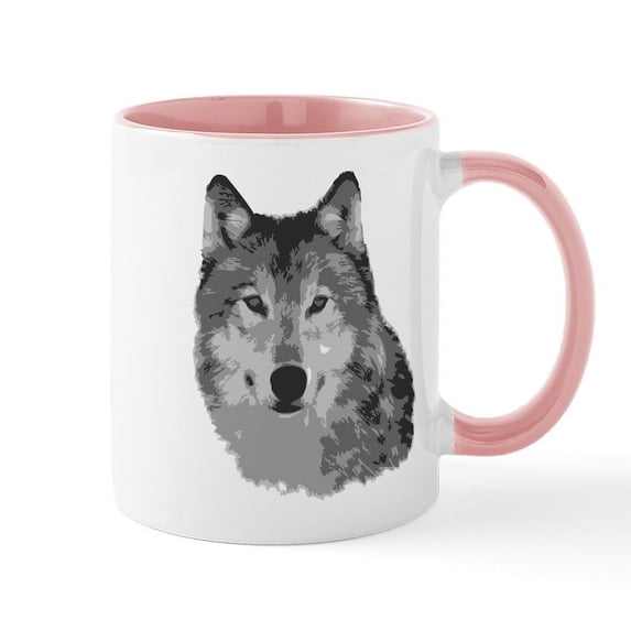 CafePress - Gray Wolf Mug - 11 oz Ceramic Mug - Novelty Coffee Tea Cup
