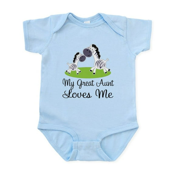 CafePress - Great Aunt Loves Me Zebra Body Suit - Baby Light Bodysuit, Size Newborn - 24 Months