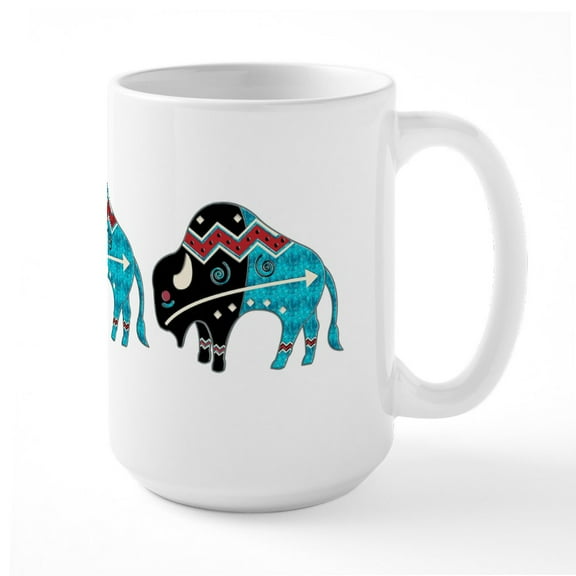 CafePress - Great Bison #2 Large Mug - 15 oz Ceramic Large White Novelty Mug