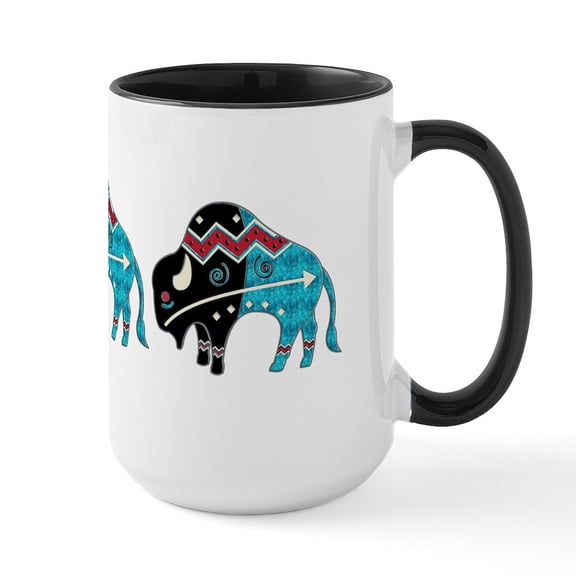 CafePress - Great Bison #2 Large Mug - 15 oz Ceramic Large White Novelty Mug