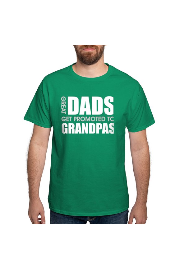 - Great Dads Get Promoted To Grandpas T Shirt - Men's Classic Graphic Cotton T-Shirt