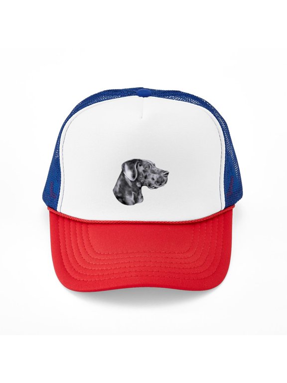 - Great Dane HS Blue UC - Adjustable Unisex Printed Trucker Hat with Mesh Back