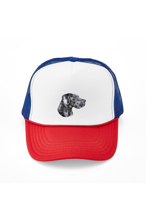 - Great Dane HS Blue UC - Adjustable Unisex Printed Trucker Hat with Mesh Back