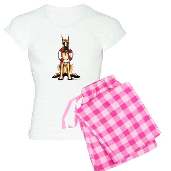 CafePress - Great Dane Rescue Women's Light Pajamas - Women's Short Sleeve Print T-Shirt and Pants Light Cotton Pajama Set