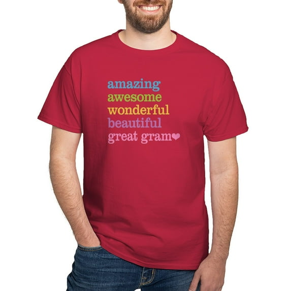 CafePress - Great Gram Amazing Awesome Dark T Shirt - Men's Classic Graphic Cotton T-Shirt