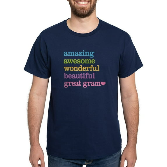 CafePress - Great Gram Amazing Awesome Dark T Shirt - Men's Classic Graphic Cotton T-Shirt