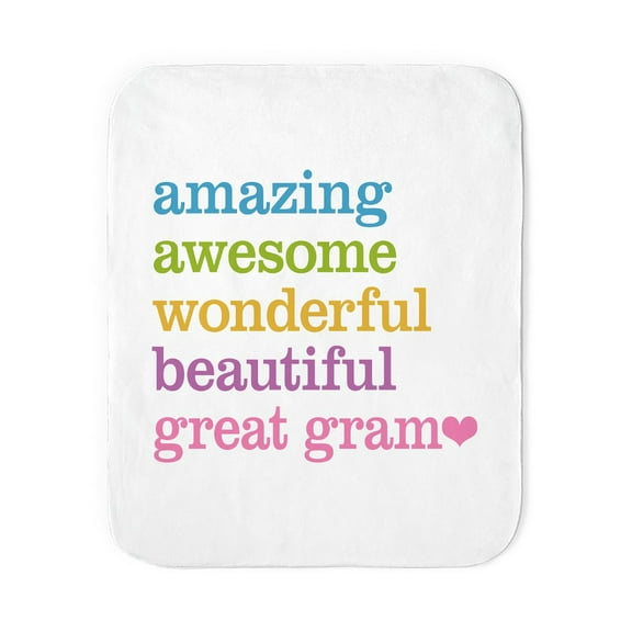 CafePress - Great Gram Amazing Awesome Sherpa Fleece Throw B - Sherpa Fleece Throw Blanket 60" x 50"