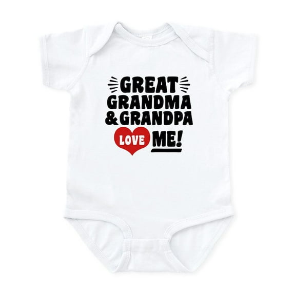 CafePress - Great Grandma And Grandpa Love Me Infant Bodysuit - Baby Light Bodysuit, Size Newborn - 24 Months