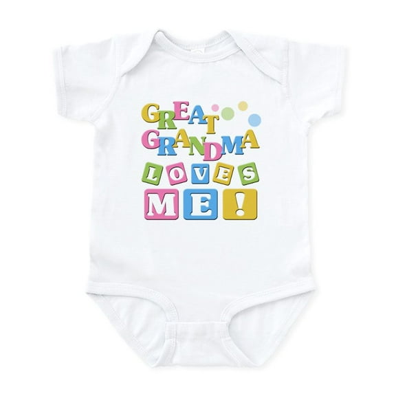 CafePress - Great Grandma Loves Me Body Suit - Baby Light Bodysuit, Size Newborn - 24 Months