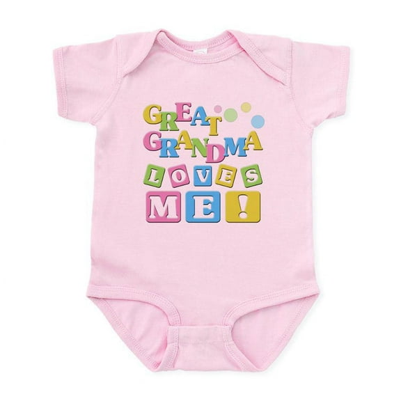 CafePress - Great Grandma Loves Me Body Suit - Baby Light Bodysuit, Size Newborn - 24 Months