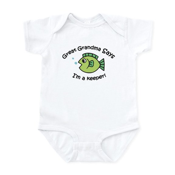 CafePress - Great Grandma Says I'm A Keeper! Infant Bodysuit - Baby Light Bodysuit, Size Newborn - 24 Months