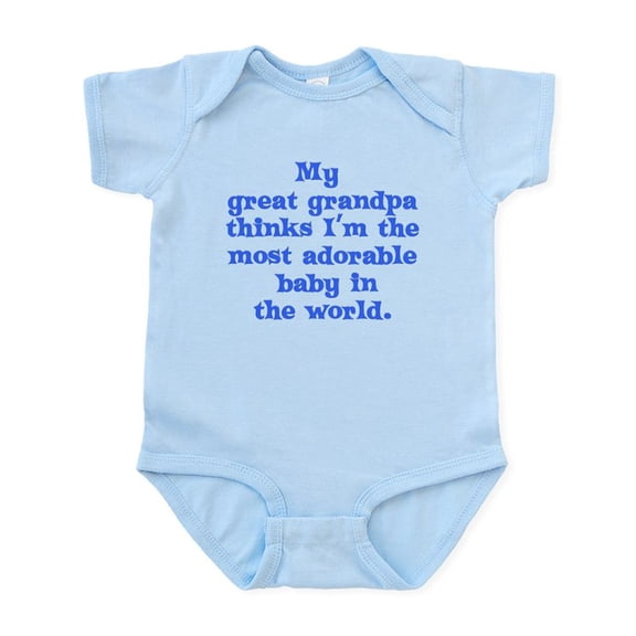 CafePress - Great Grandpa Loves Me Infant Bodysuit - Baby Light Bodysuit, Size Newborn - 24 Months