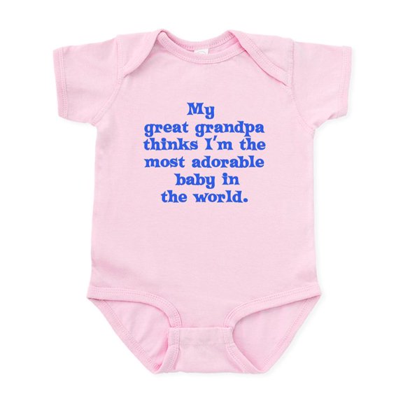 CafePress - Great Grandpa Loves Me Infant Bodysuit - Baby Light Bodysuit, Size Newborn - 24 Months