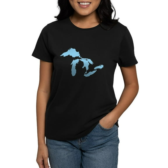 CafePress - Great Lakes Women's Dark T Shirt - Women's Traditional Fit Dark T-Shirt