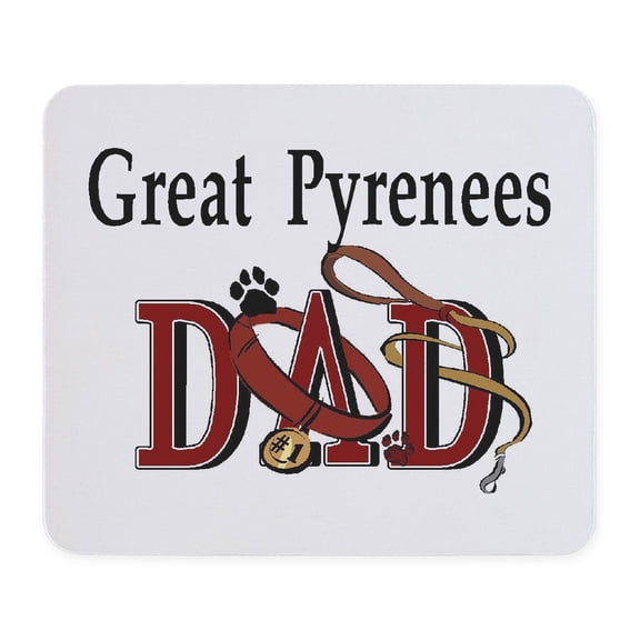 CafePress - Great Pyrenees Dad Mousepad - Non-slip Rubber Mousepad, Gaming Mouse Pad