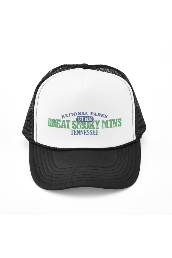 - Great Smoky Mountains Nat Par - Adjustable Unisex Printed Trucker Hat with Mesh Back
