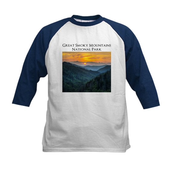 CafePress - Great Smoky Mountains National Park Baseball Jerse - Kids Cotton Baseball Jersey, 3/4 Sleeve Shirt