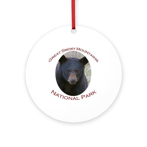 CafePress - Great Smoky Mountains National Park...Black Bear O -  Round Wood Ornament 4"