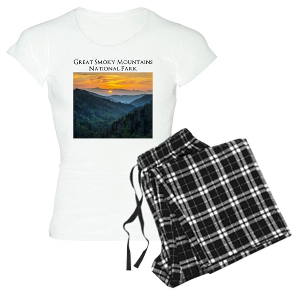 CafePress - Great Smoky Mountains National Park Pajamas - Women's Short Sleeve Print T-Shirt and Pants Light Cotton Pajama Set