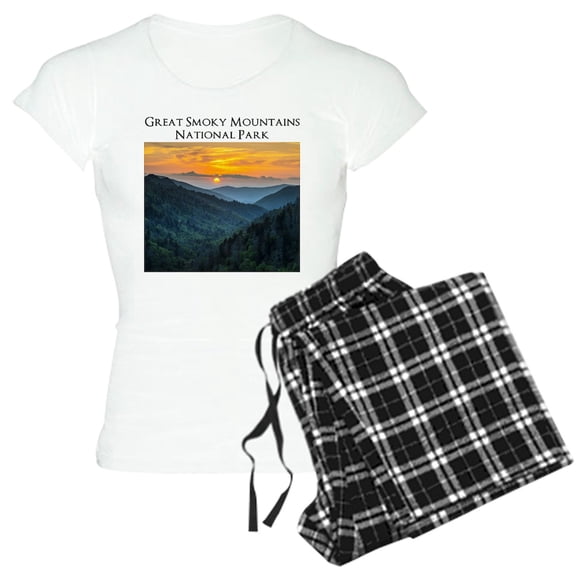 CafePress - Great Smoky Mountains National Park Pajamas - Women's Short Sleeve Print T-Shirt and Pants Light Cotton Pajama Set