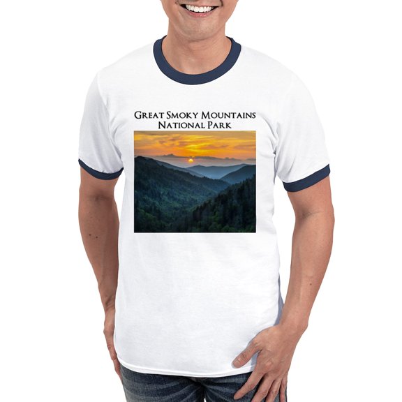 CafePress - Great Smoky Mountains National Park T Shirt - 100% Cotton Ringed T-Shirt