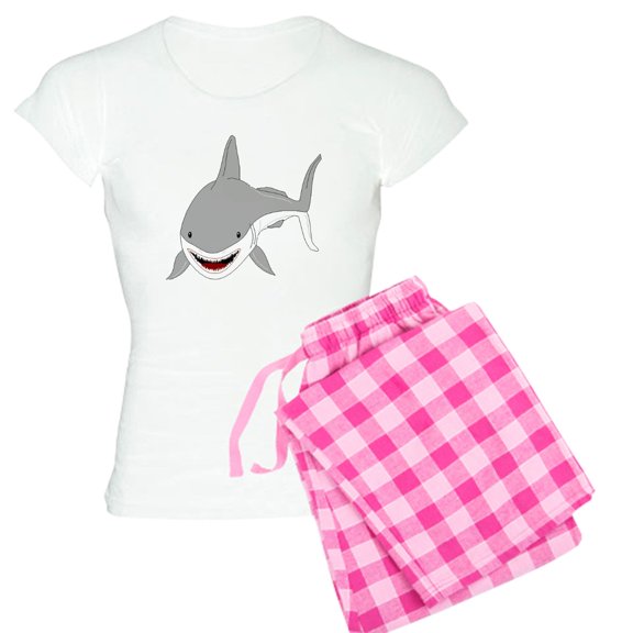 CafePress - Great White Shark Pajamas - Women's Short Sleeve Print T-Shirt and Pants Light Cotton Pajama Set
