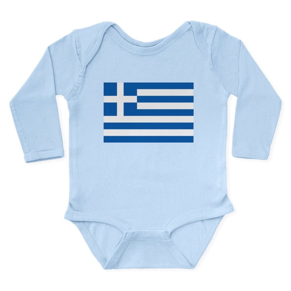 CafePress - Greece Body Suit - Long Sleeve Cotton Baby Bodysuit