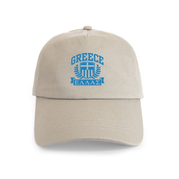 CafePress - Greece Cap - Adjustable 100% Brushed Unisex Casual Cotton Baseball Cap, Beige, 1