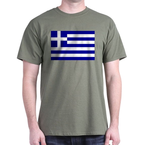 CafePress - Greece Flag Dark T Shirt - Men's Classic Graphic Cotton T-Shirt