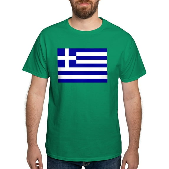 CafePress - Greece Flag Dark T Shirt - Men's Classic Graphic Cotton T-Shirt