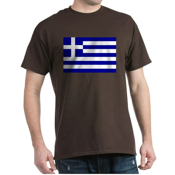 CafePress - Greece Flag Dark T Shirt - Men's Classic Graphic Cotton T-Shirt