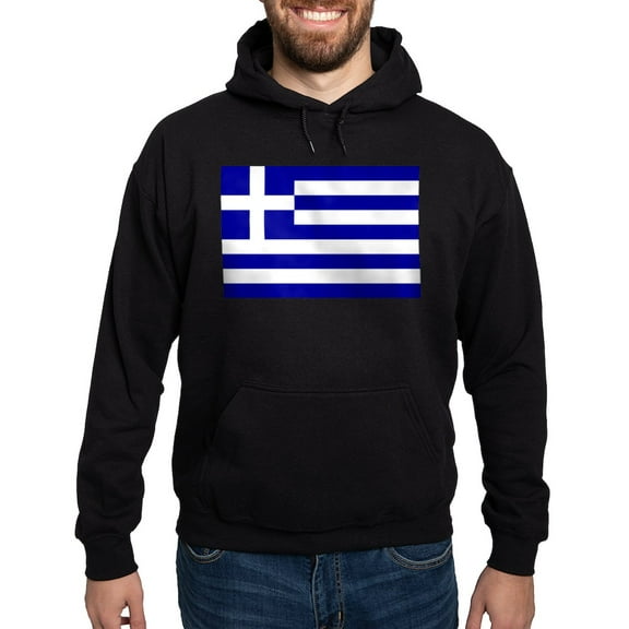 CafePress - Greece Flag Hoodie (Dark) - Pullover Hoodie, Classic, Comfortable Hooded Sweatshirt