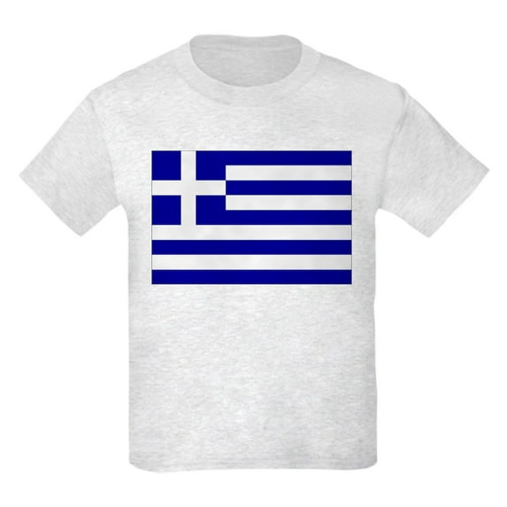 CafePress - Greece Flag Kids Light T Shirt - Light Classic Kids Graphic, Short Sleeve T-Shirt, Sizes XS-XL