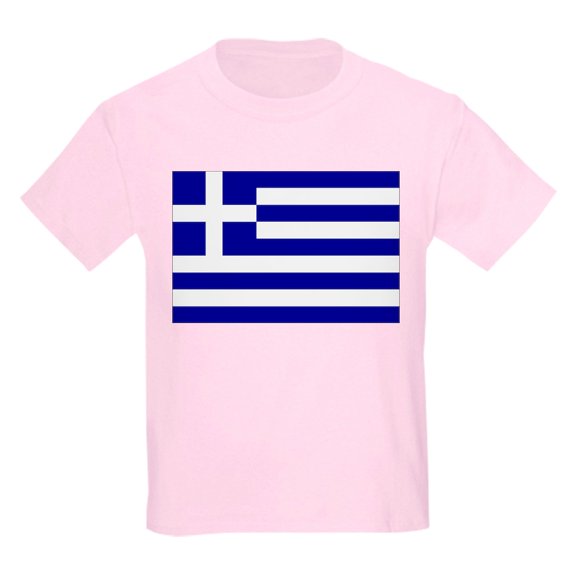 CafePress - Greece Flag Kids Light T Shirt - Light Classic Kids Graphic, Short Sleeve T-Shirt, Sizes XS-XL