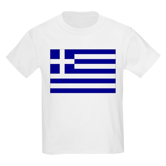 CafePress - Greece Flag Kids Light T Shirt - Light Classic Kids Graphic, Short Sleeve T-Shirt, Sizes XS-XL