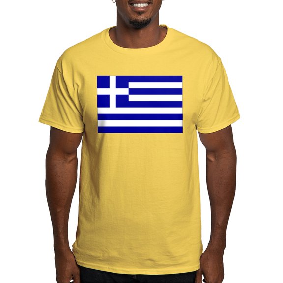 CafePress - Greece Flag Light T Shirt - Men's Classic Graphic T-Shirt