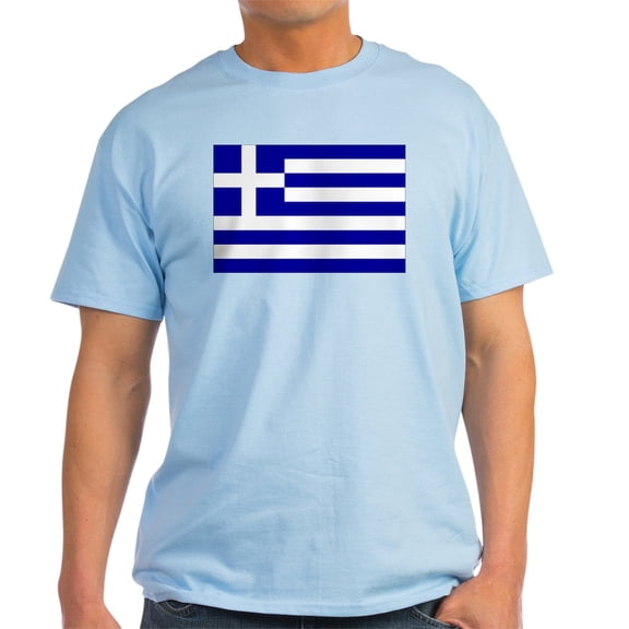 CafePress - Greece Flag Light T Shirt - Men's Classic Graphic T-Shirt