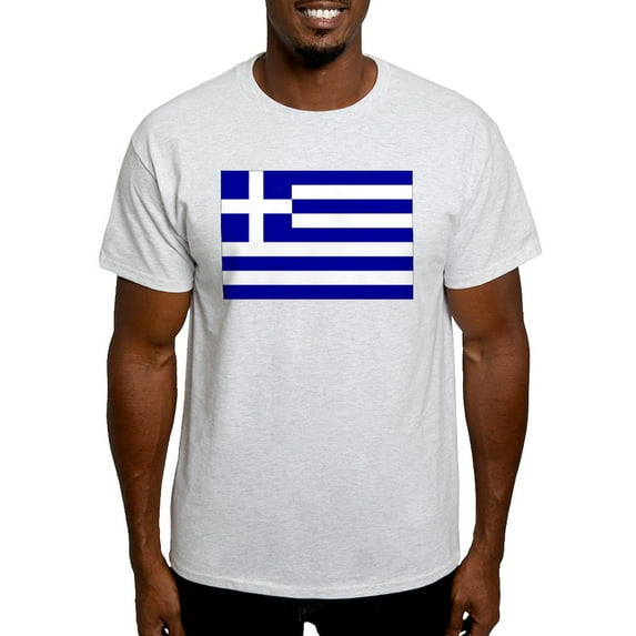 CafePress - Greece Flag Light T Shirt - Men's Classic Graphic T-Shirt
