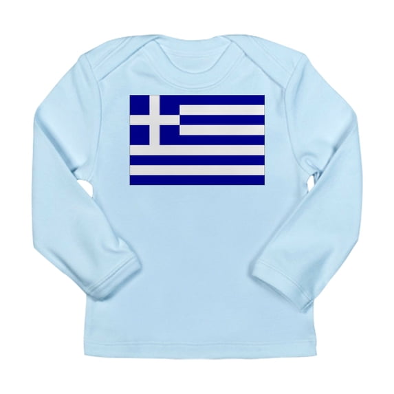CafePress - Greece Flag Long Sleeve Infant T Shirt - Long Sleeve Infant T-Shirt