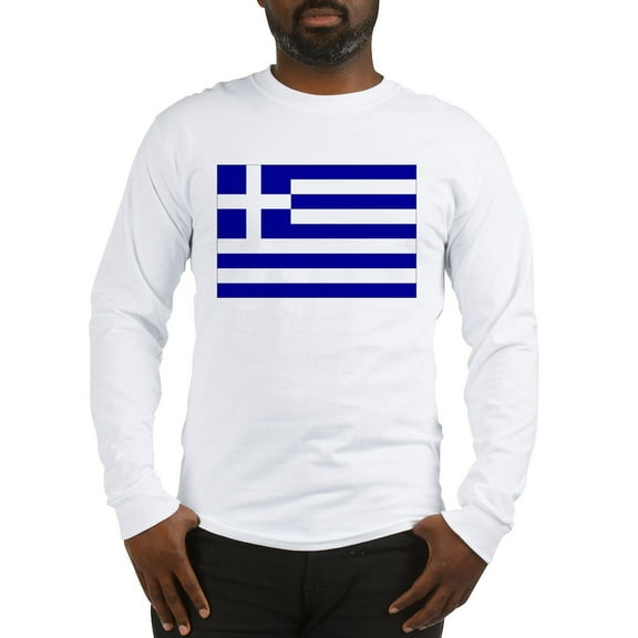 CafePress - Greece Flag Long Sleeve T Shirt - Unisex Cotton Long Sleeve T-Shirt