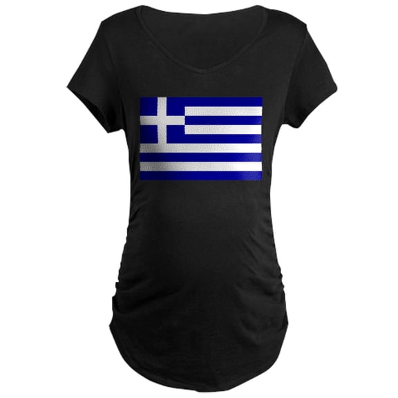 CafePress - Greece Flag Maternity Dark T Shirt - Maternity Dark T-Shirt