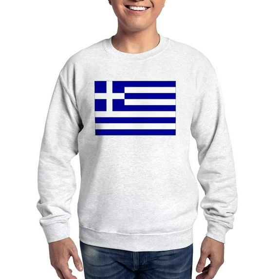 CafePress - Greece Flag Sweatshirt - Crew Neck Sweatshirt