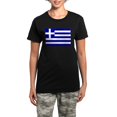 thumbnail image 1 of CafePress - Greece Flag Women's Dark Pajamas - Women's Short Sleeve Print T-Shirt and Pants Dark Cotton Pajama Set, 1 of 7