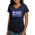 thumbnail image 1 of CafePress - Greece Flag Women's V Neck Dark T Shirt - Women's V-Neck Dark T-Shirt, 1 of 4