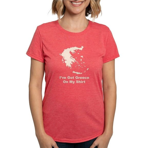 CafePress - Greece10bk Women's Deluxe T Shirt - Womens Tri-blend T-Shirt