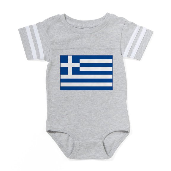CafePress - Greek Flag - Cute Infant Baby Football Bodysuit