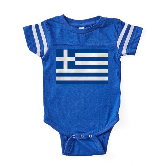 CafePress - Greek Flag - Cute Infant Baby Football Bodysuit