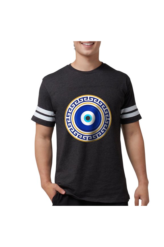 - Greek Mati Evil Eye 4 Men's Football T Shirt - Mens Football Shirt